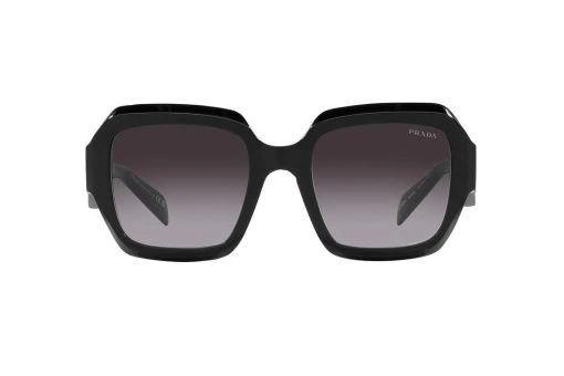 משקפי שמש Prada מסגרת מרובעת  בצבע שחור ועדשות אפורות
