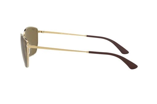 משקפי שמש Ray Ban מסגרת גאומטרית בצבע זהב ועדשות חומות